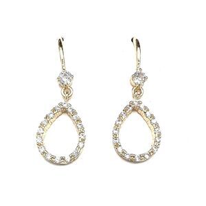 211A. Swarovski Elements Crystals Gold Dangle 1” Earrings